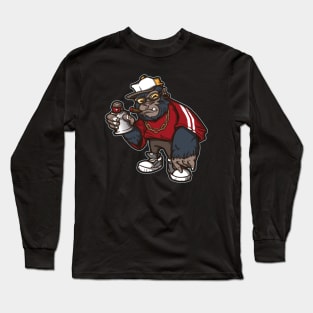Hip Hop Gorilla Graffiti Character Long Sleeve T-Shirt
